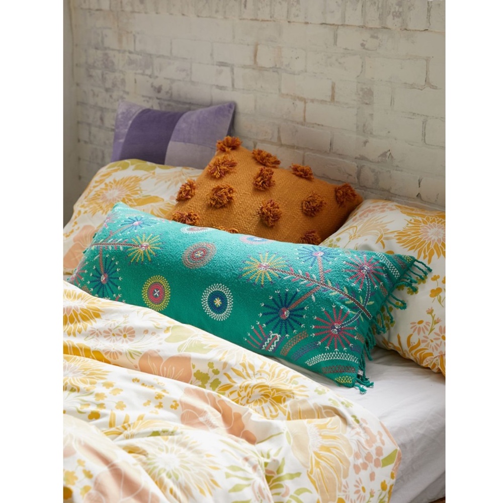 🌸 {NWOT} UO Puli Embroidered Lumbar Pillow